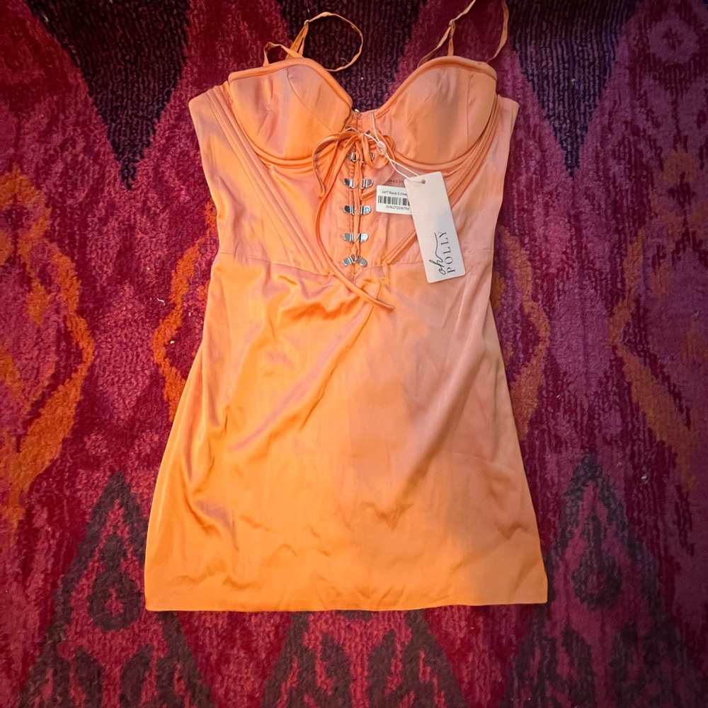 Orange Corset Oh Polly Mini Dress